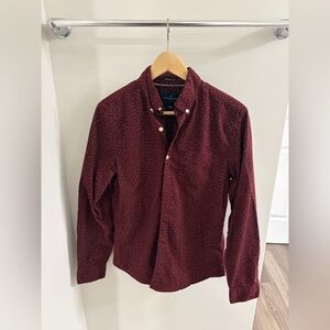 American Eagle Outfitters Maroon Casual Button-Down Shirt